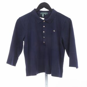 Polo Ralph Lauren Classic Navy Blue Polo Shirt with Gold Buttons Women